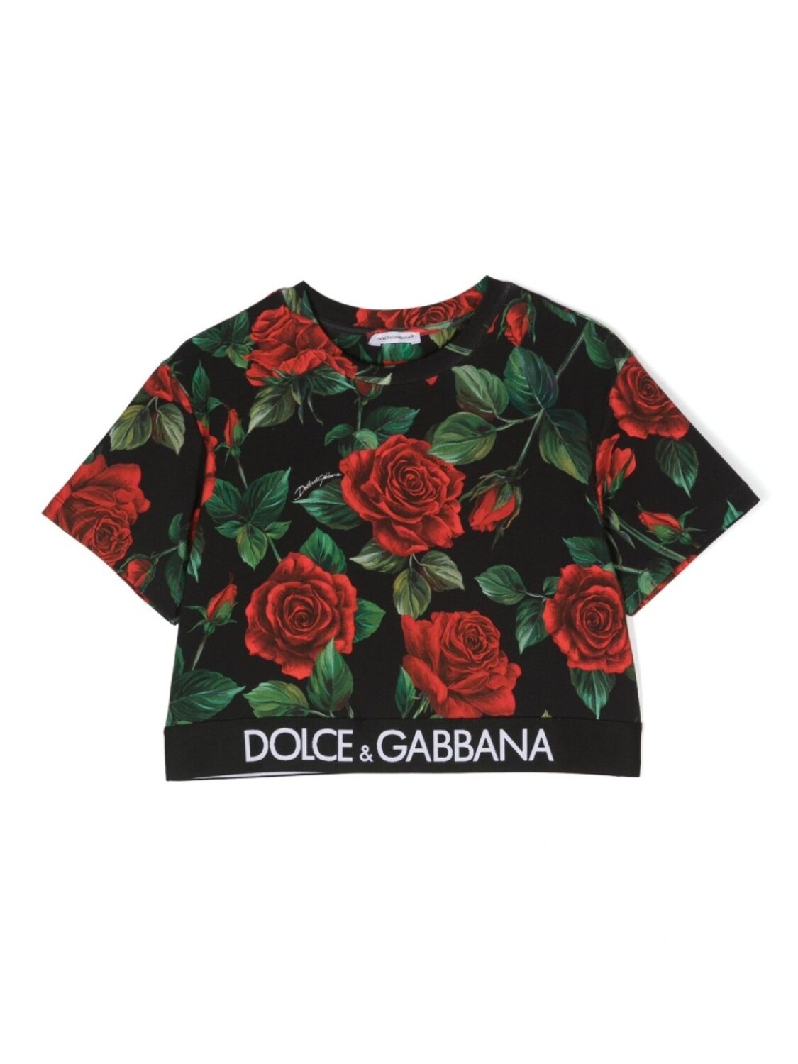 

Dolce & Gabbana укороченная футболка с принтом, черный