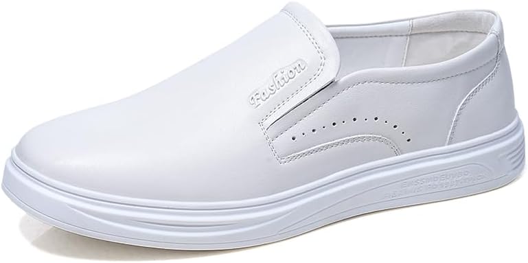 

Мужские повседневные кожаные туфли с округлым носком Sfwarmart, белый