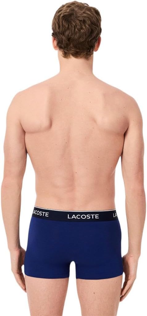 Трусы мужские Lacoste, 3 шт, хлопок с эластаном, триколор, Navy Blue/Red/Blue — фото 3