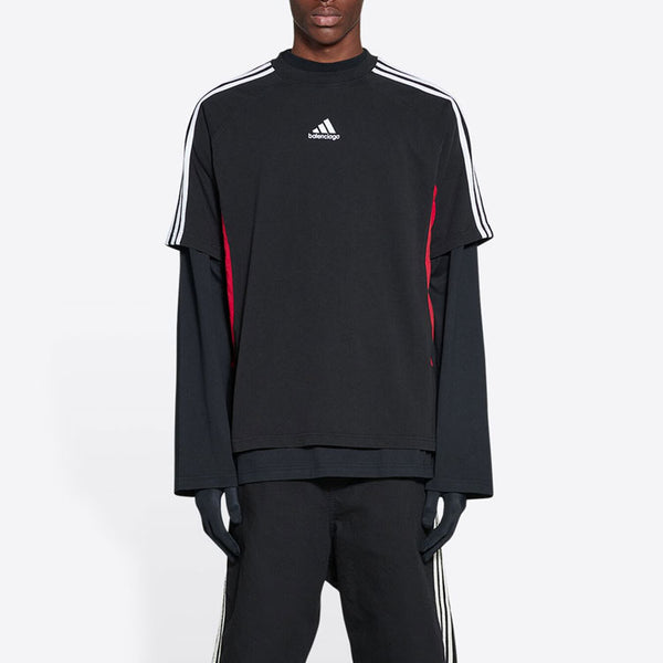 Футболка x adidas t-shirt medium fit 'black red' Balenciaga, черный — фото 3