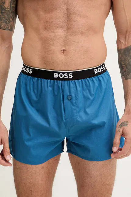 Боксеры мужские из хлопка 2P Boxer Shorts EW 2 шт BOSS, синий — фото 2