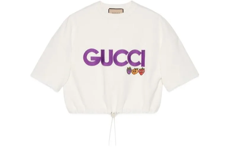 Футболка Gucci С нашивкой, Премиальное качество, Экрю — фото 3