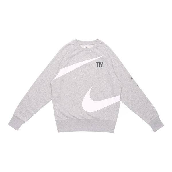 

Толстовка Men's Nike Swoosh Ft Crew Large Logo Printing Knit Round Neck Pullover Autumn Gray, серый