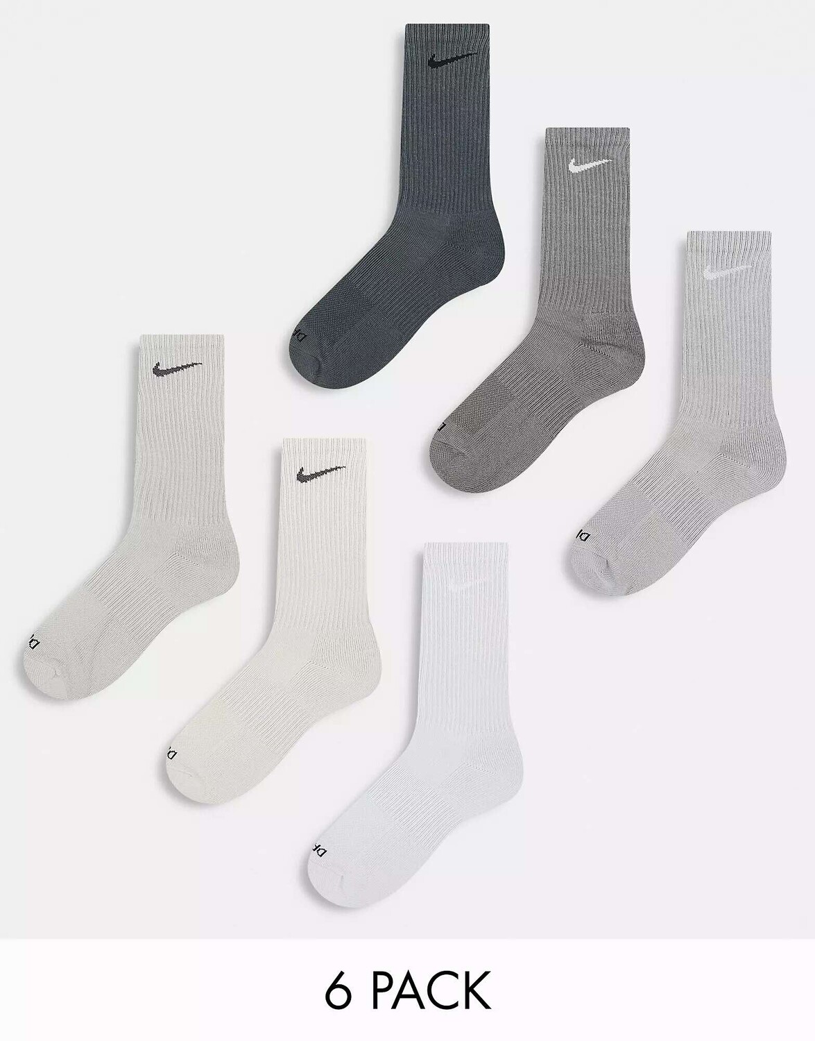 

6 пар серых носков Nike Everyday Plus