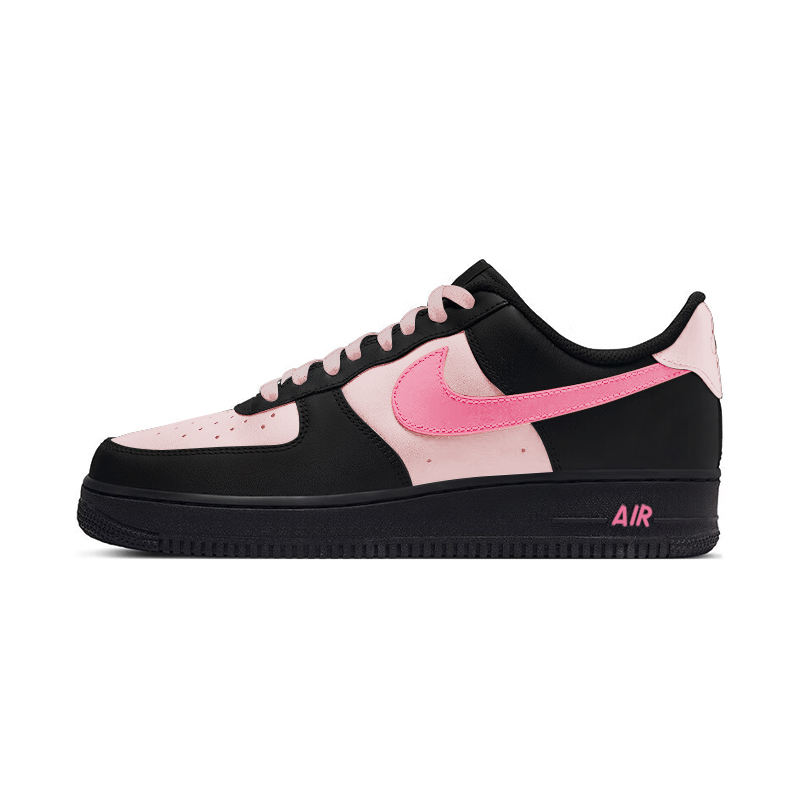 Nike Кроссовки Air Force 1 Coverage с низким верхом, противоскользящие и износостойкие, унисекс, черно-розовые