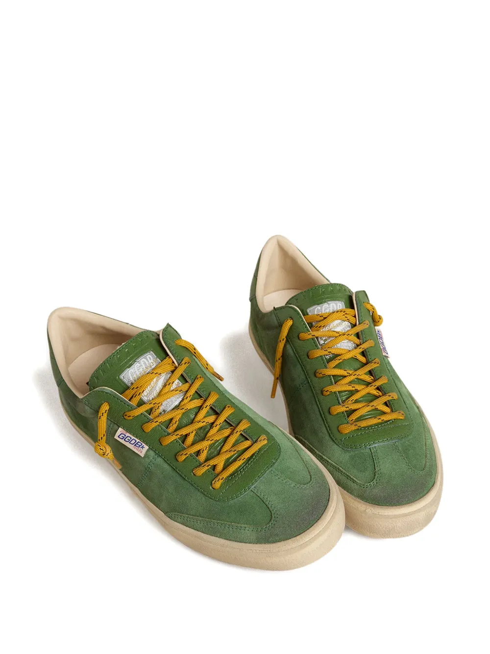 Замшевые кожаные кроссовки Soul Star Golden Goose, зеленый — фото 4