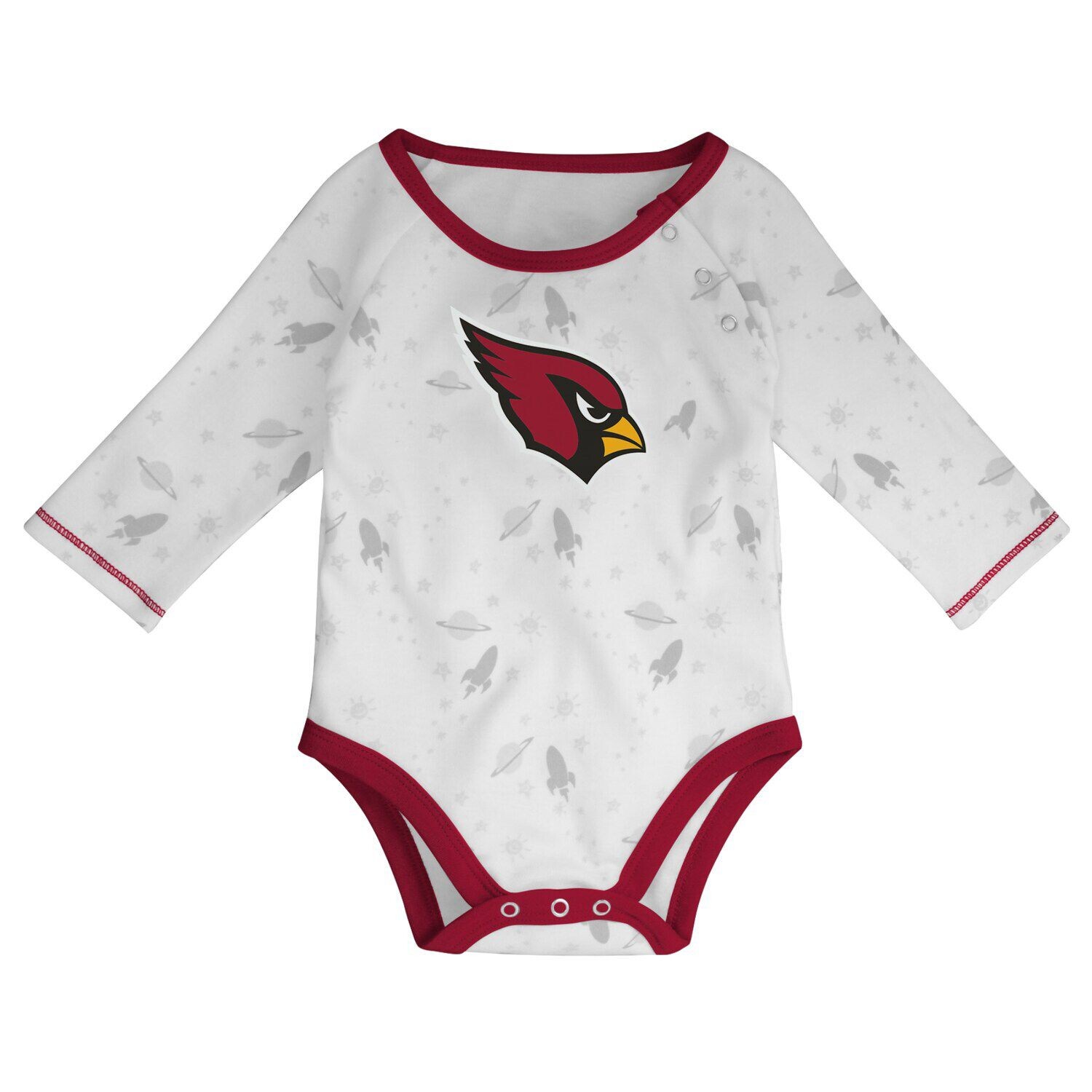 Белый/кардинал для новорожденных и младенцев, боди Cardinal Arizona Cardinals Dream Team, комплект со штанами и шапкой Outerstuff — фото 2