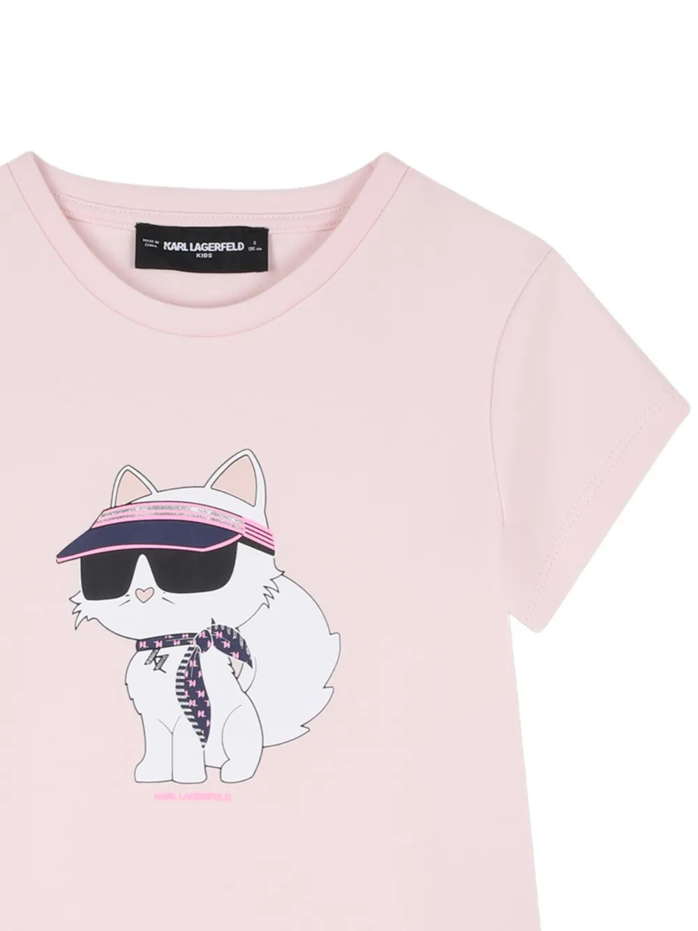 Платье с графичным принтом Karl Lagerfeld Kids, розовый — фото 3