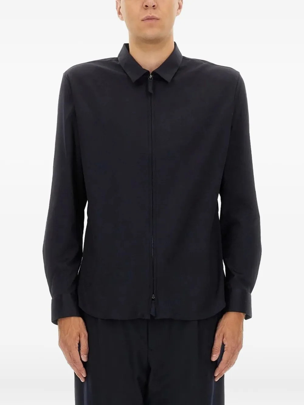 

Хлопковая рубашка с длинными рукавами Giorgio Armani, синий