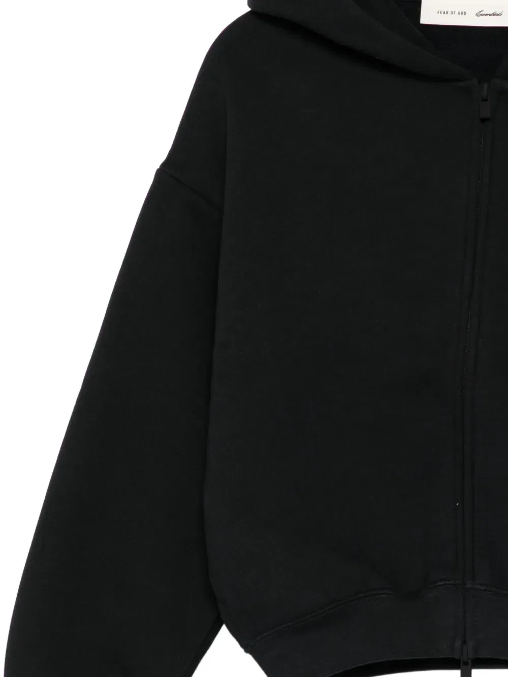 Толстовка на молнии с логотипом Fear Of God Essentials Kids, черный — фото 3