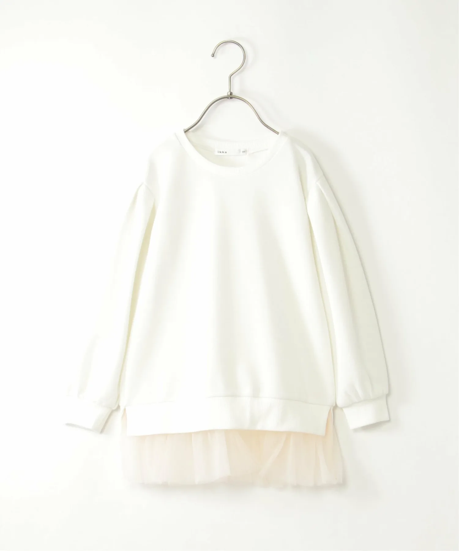 Мини-флисовый пуловер на подкладке из тюля (120-160 см) Ikka, off white