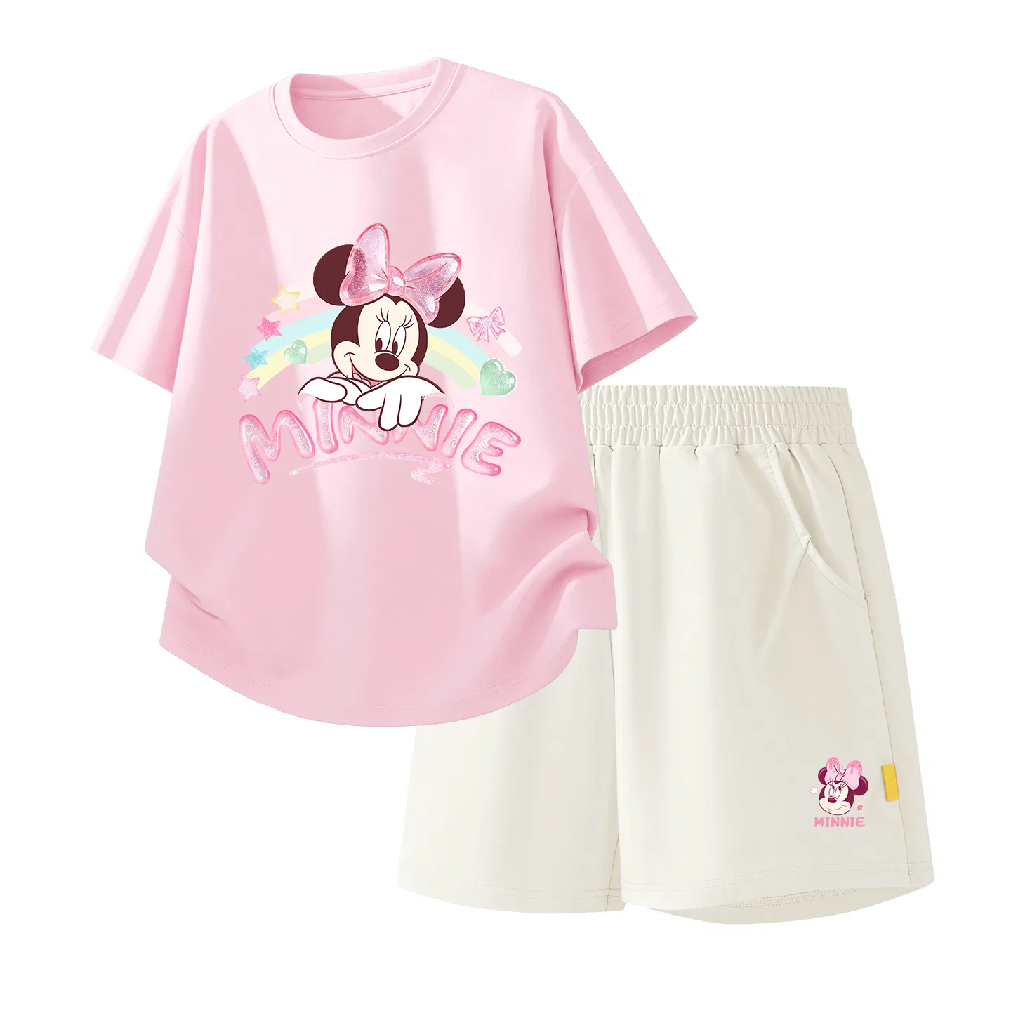 Детский спортивный костюм Casual Sportswear 2 Piece Set Disney, Di Crystal Pearl Powder+Di Sweet Honey K_Bottom Right Mist White