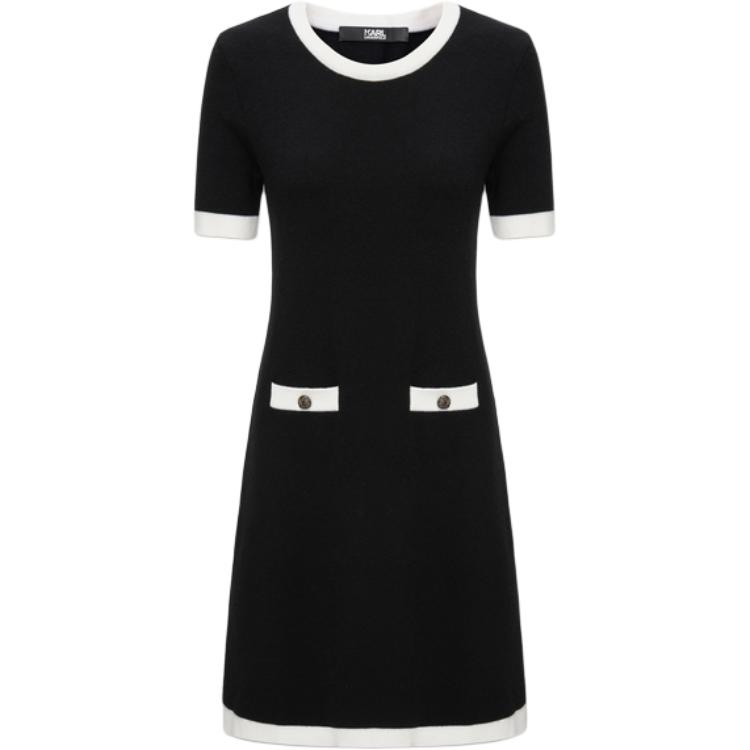 

Женское платье с коротким рукавом KARL LAGERFELD FW25 KARL LAGERFELD / Karl Lagerfeld Jeans, черный