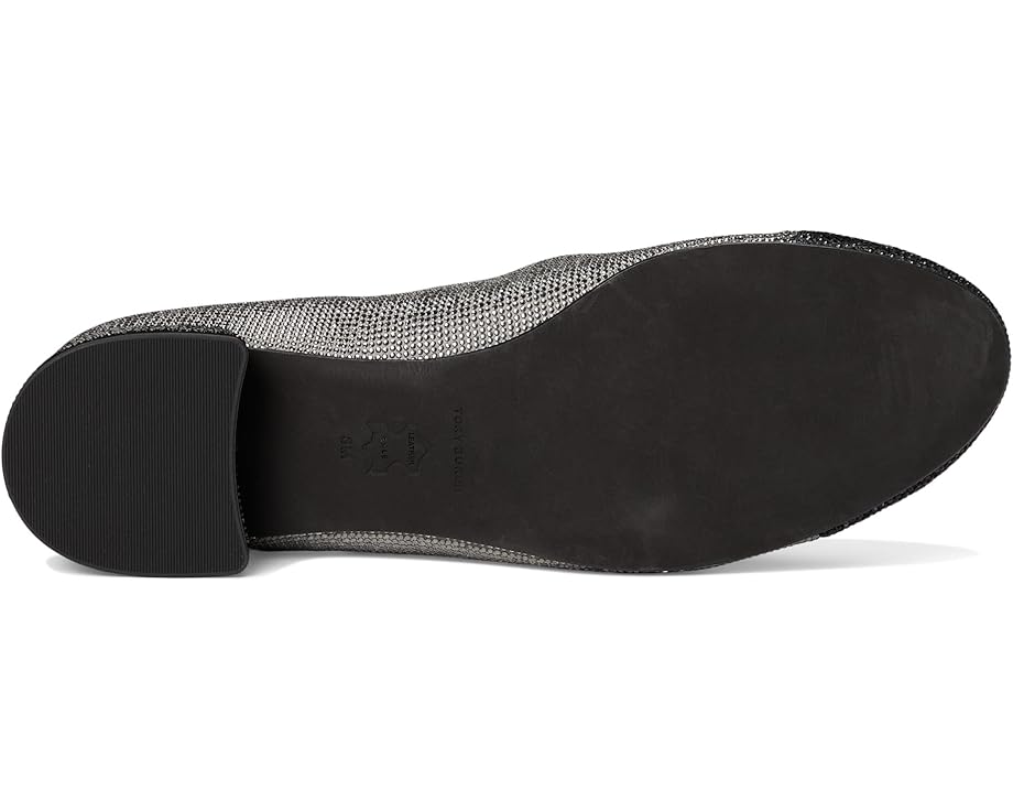 Туфли на плоской подошве Tory Burch Cap-Toe T-Strap Pave Heel Ballet 25 mm, цвет Lapis Gray/Black Diamond — фото 3