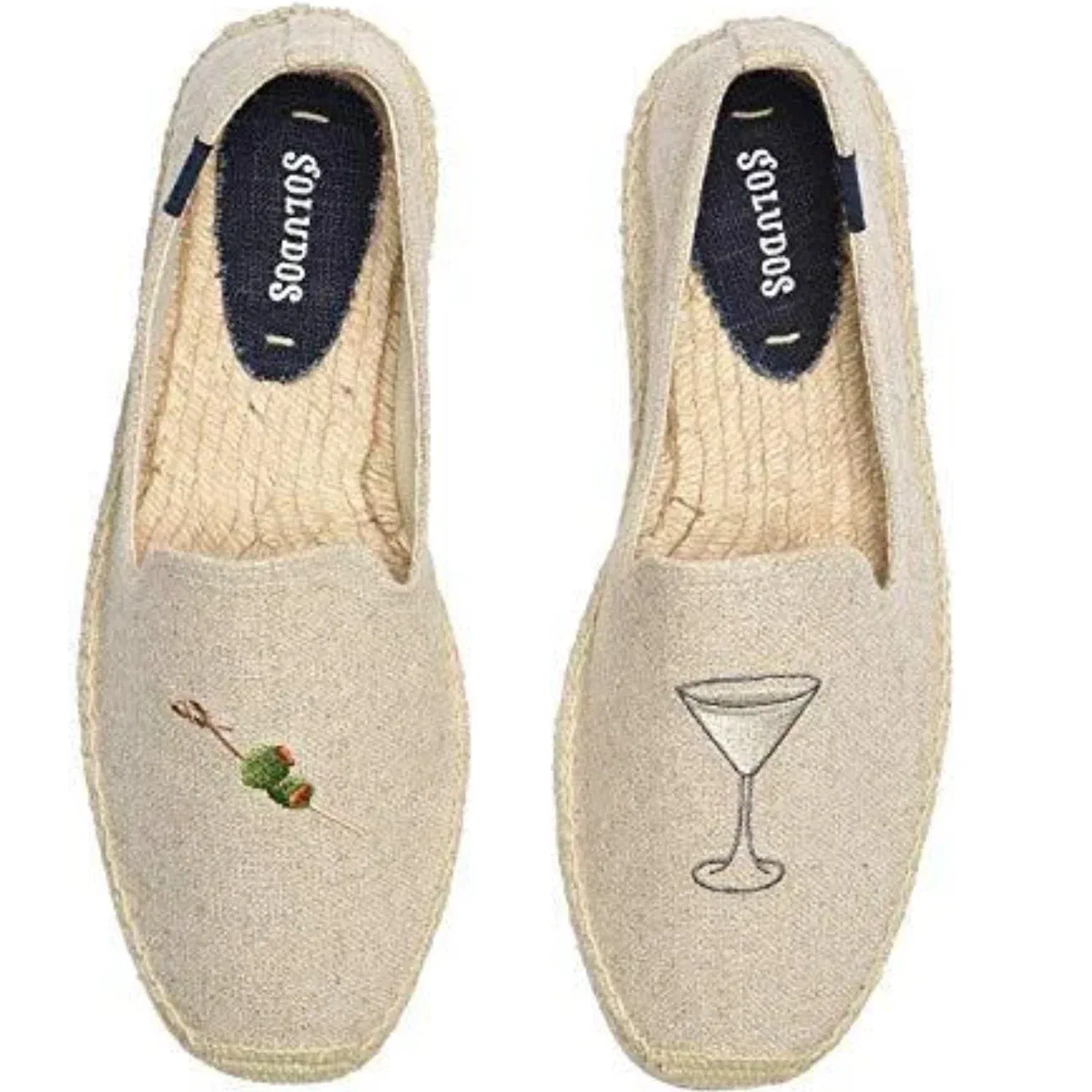 Мужские эспадрильи Soludos Dry Martini Smoking Slippers бежевого цвета, модель ZAP2110 — фото 3