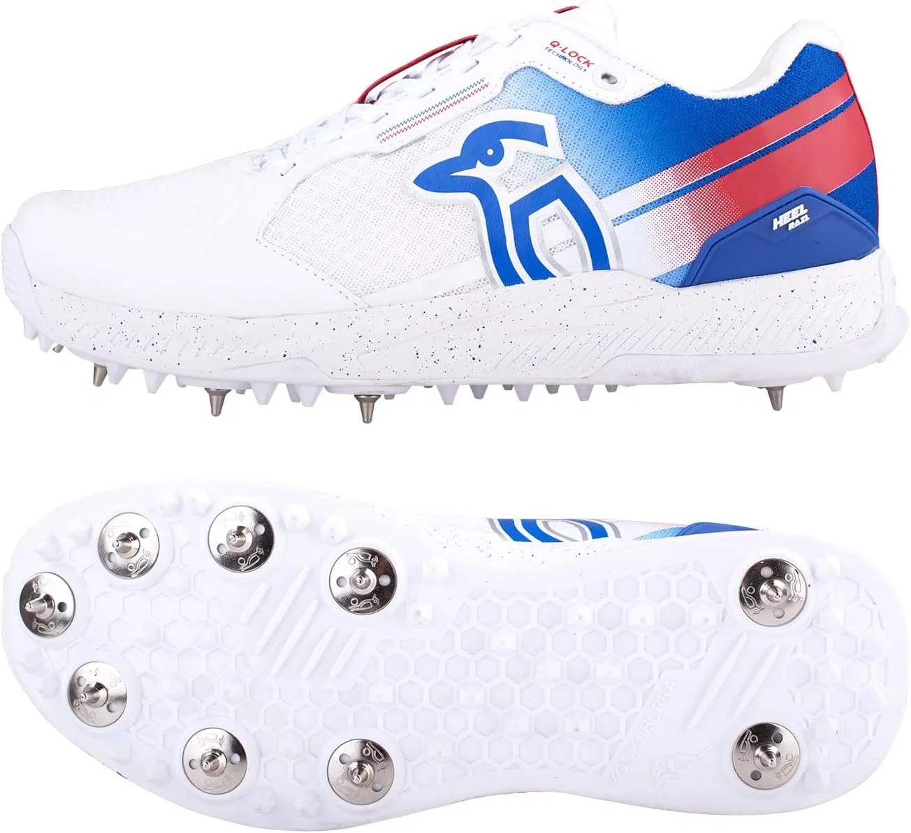 KOOKABURRA Унисекс Kc 1.0 Крикетные кроссовки с шипами, White Blue Red