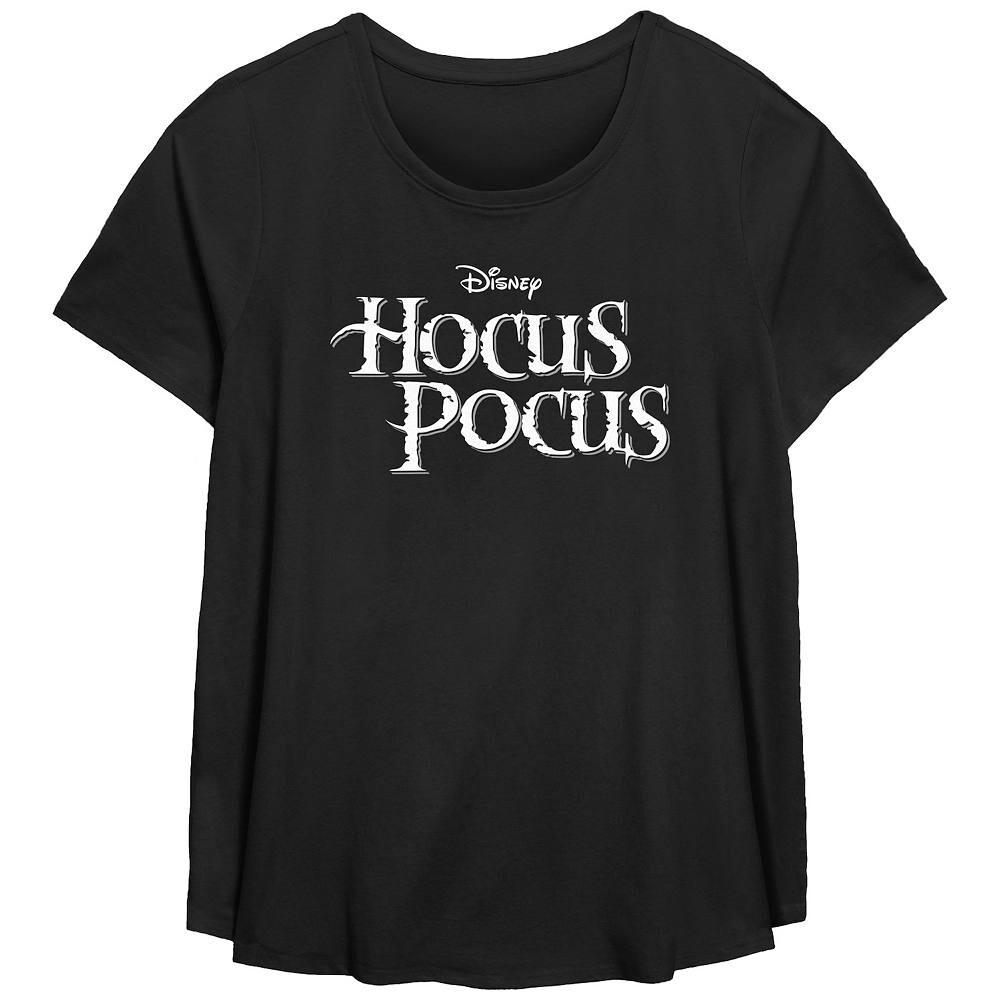

Футболка с логотипом Disney's Hocus Pocus Title большого размера и струящимся рисунком, черный