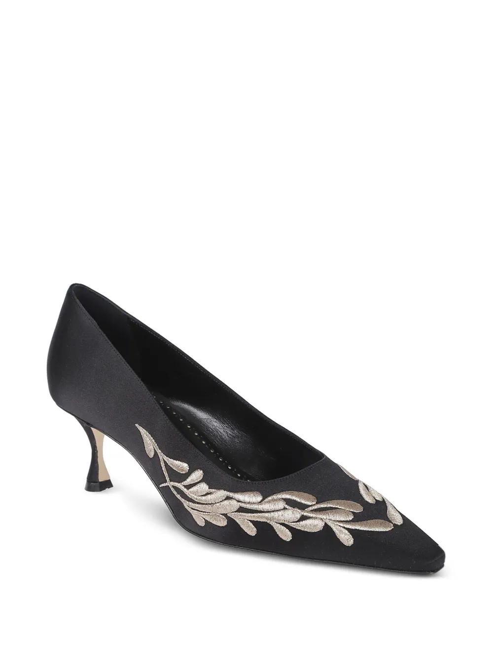 Туфли-лодочки с вышивкой и заостренным мысом Manolo Blahnik, черный — фото 2