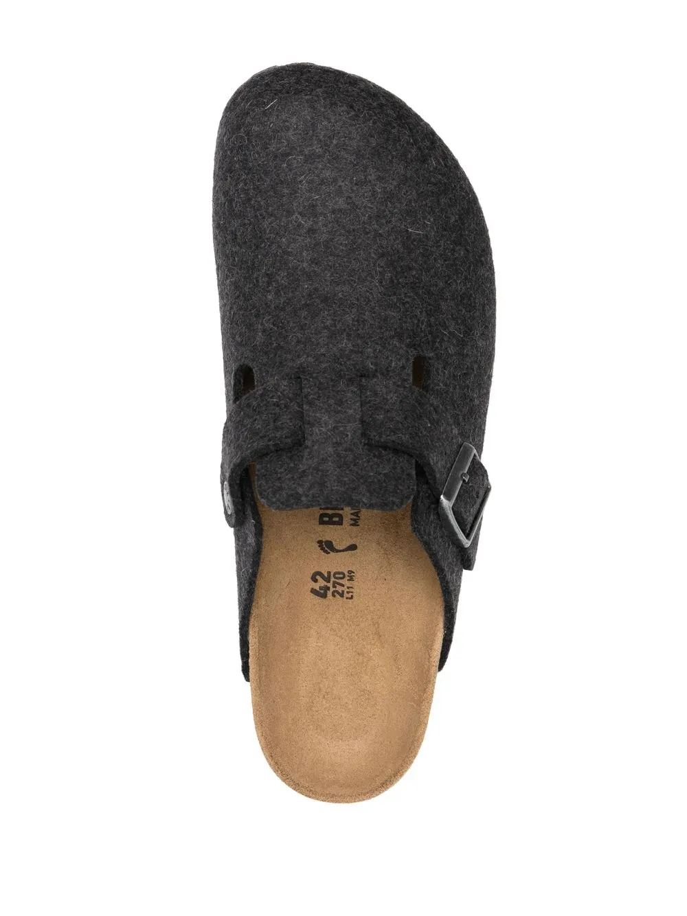 Шерстяные слиперы Boston с пряжками BIRKENSTOCK, серый — фото 4