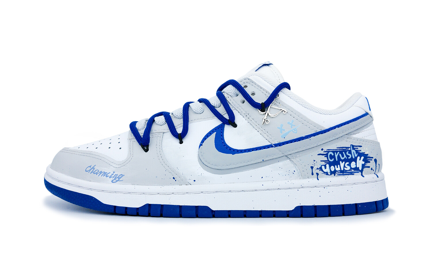 

Кроссовки Nike Dunk Skateboarding Shoes Men Low-top Blue, серый/синий