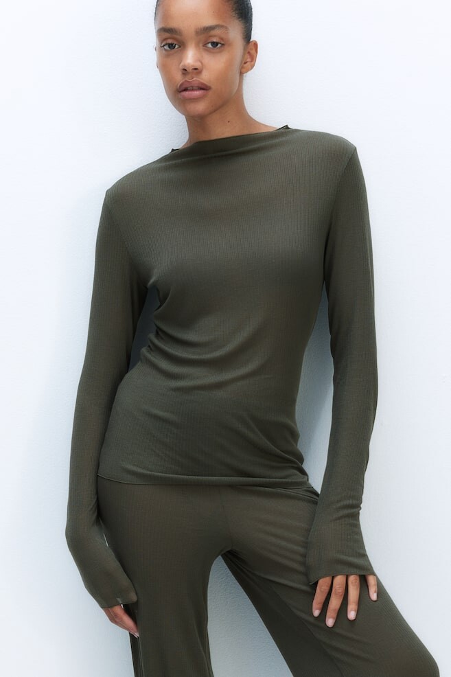 

Пижама из джерси в рубчик H&M, зеленый