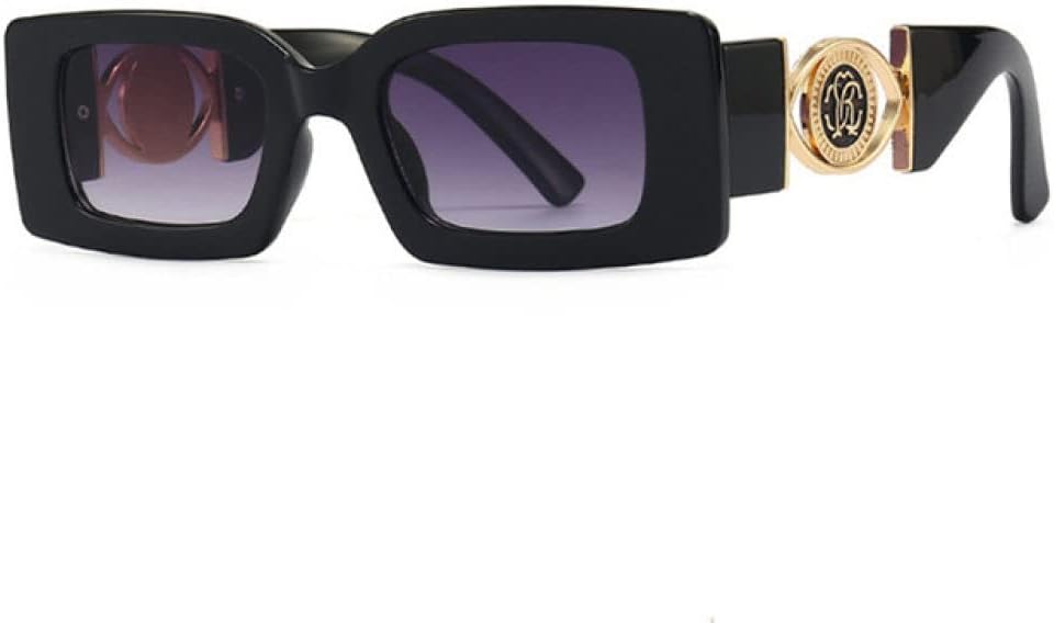 

Солнцезащитные очки MUTYNE в стиле ретро, ​​квадратные, для женщин и мужчин, с цветочным декором, модные женские солнцезащитные очки с защитой от УФ-излучения UV400, Black Grey