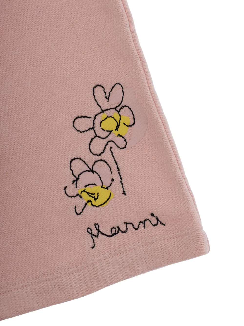 Спортивные брюки с цветочной вышивкой Marni Kids, розовый — фото 3