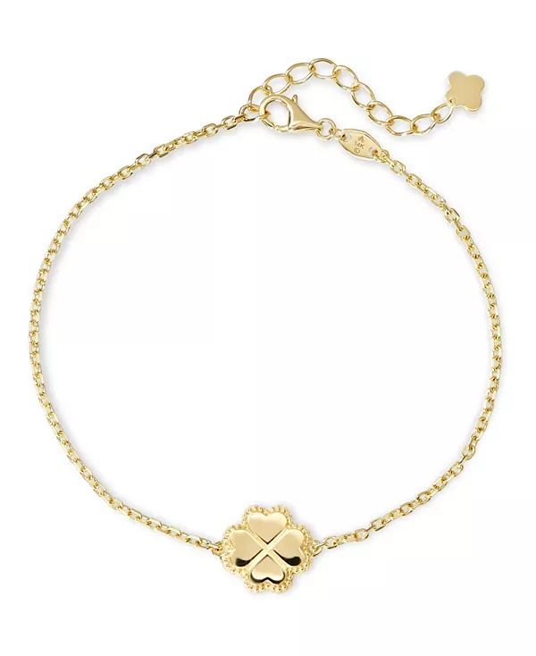 

Браслет-Цепочка в виде сердца-клевера из 14-каратного золота, длина 6,5–7,5 дюймов, вес около 2,8 грамма. Devata, gold