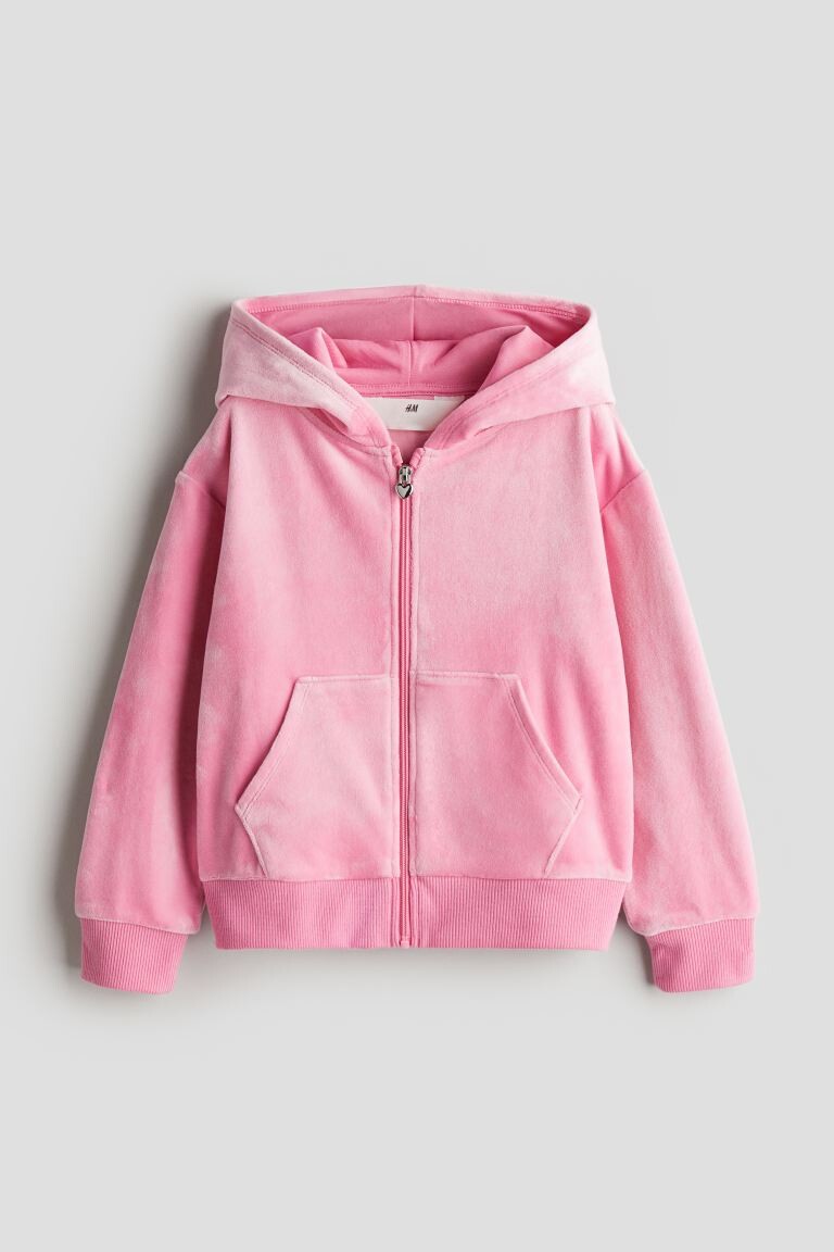 

Куртка-Худи из велюра H&M, розовый