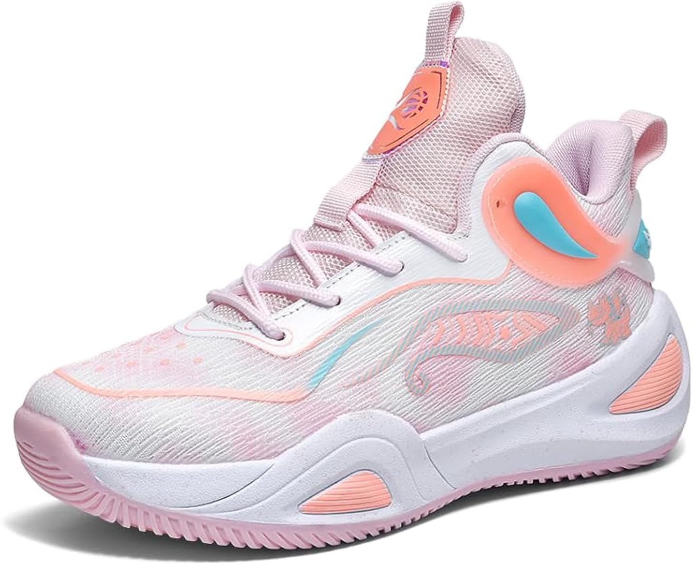 

Кроссовки Bacury для женщин и мужчин для баскетбола, дышащие, легкие, модные, спортивные, унисекс, с противоскользящей подошвой для улицы и волейбола, розовый