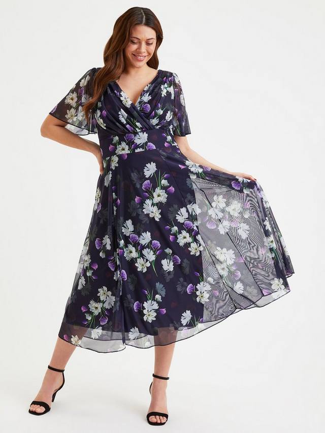 

Платье миди в цветочек от виктории Scarlett & Jo, цвет Dark Navy/Multi