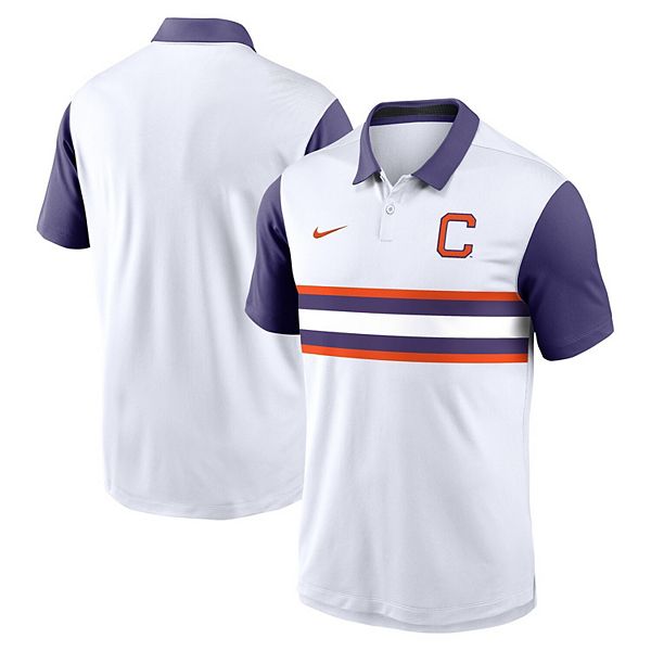 Мужская бело-фиолетовая футболка Clemson Tigers Athletic Prep Alt Logo Vapor Performance Polo Nike — фото 2