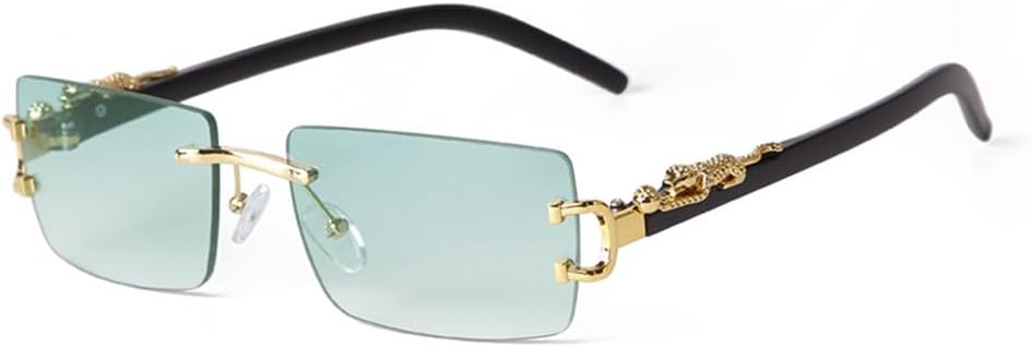 

Модные прямоугольные солнцезащитные очки без оправы для женщин, роскошные ретро-солнцезащитные очки без оправы с градиентными линзами для мужчин LVTFCO, C5 Gradient Green