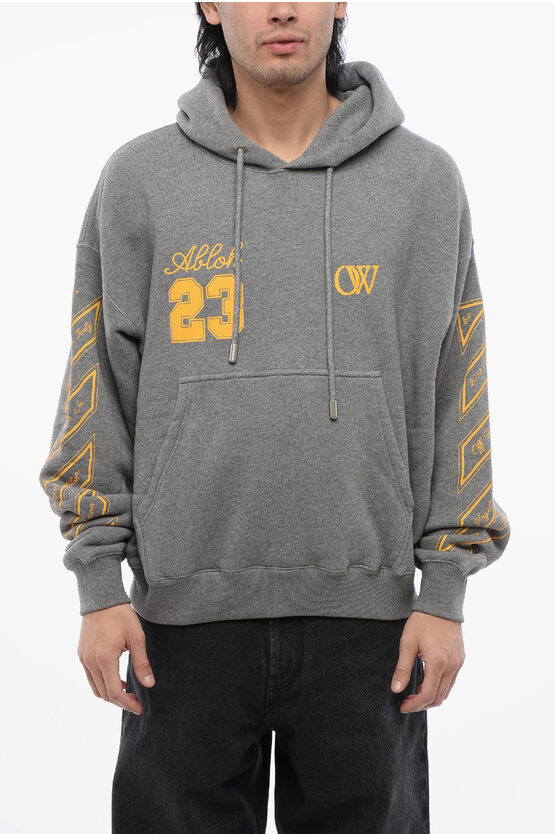 

Худи из матового хлопка Off-White Skate-Fit, серый