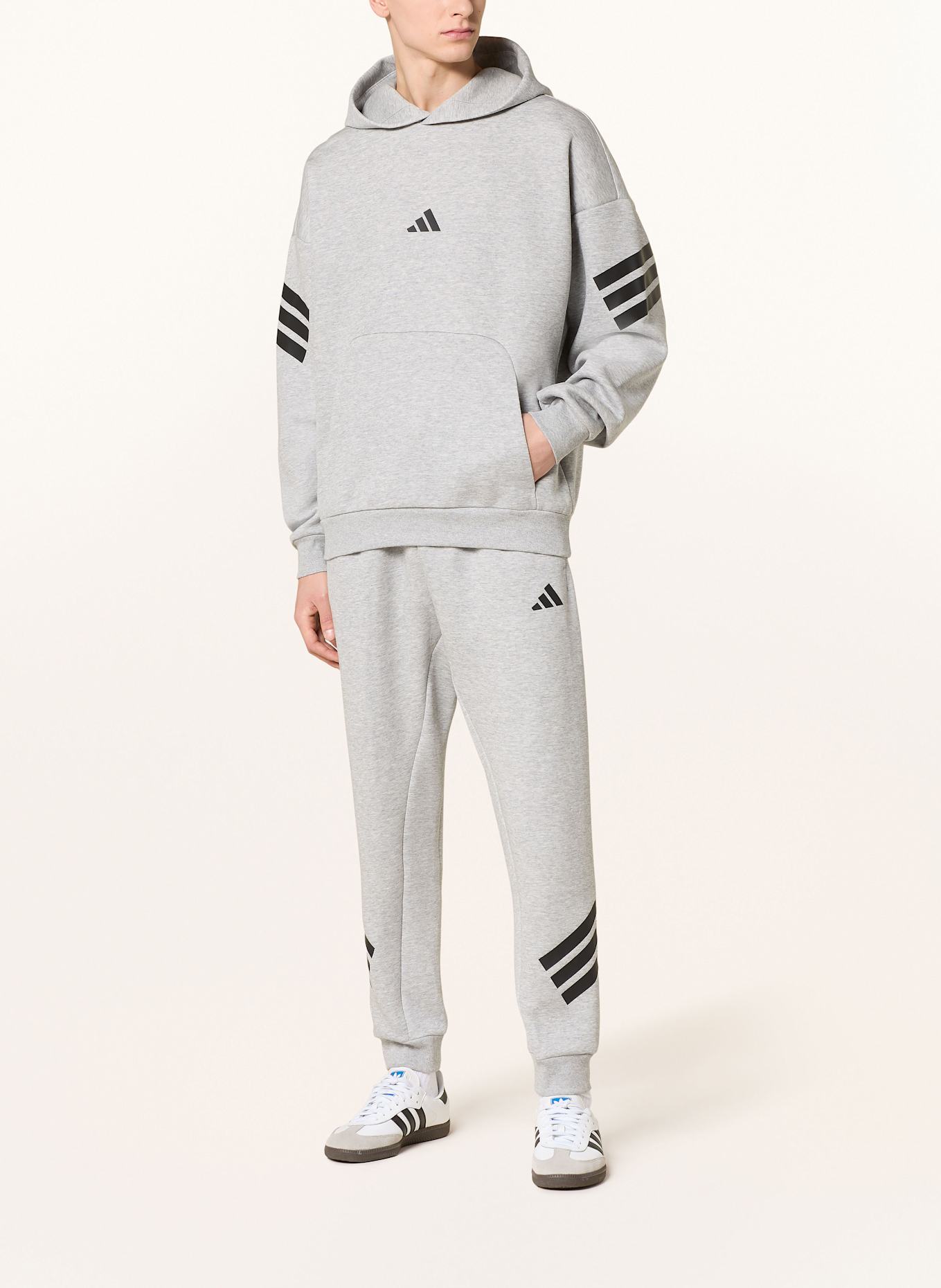 Толстовка с капюшоном Adidas, серый — фото 2