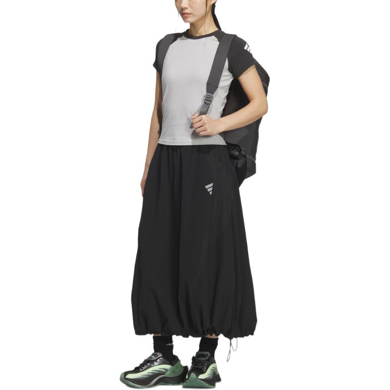 FOS SS25 FUTURE STYLE женская юбка повседневная длинная юбка Adidas, черный — фото 4