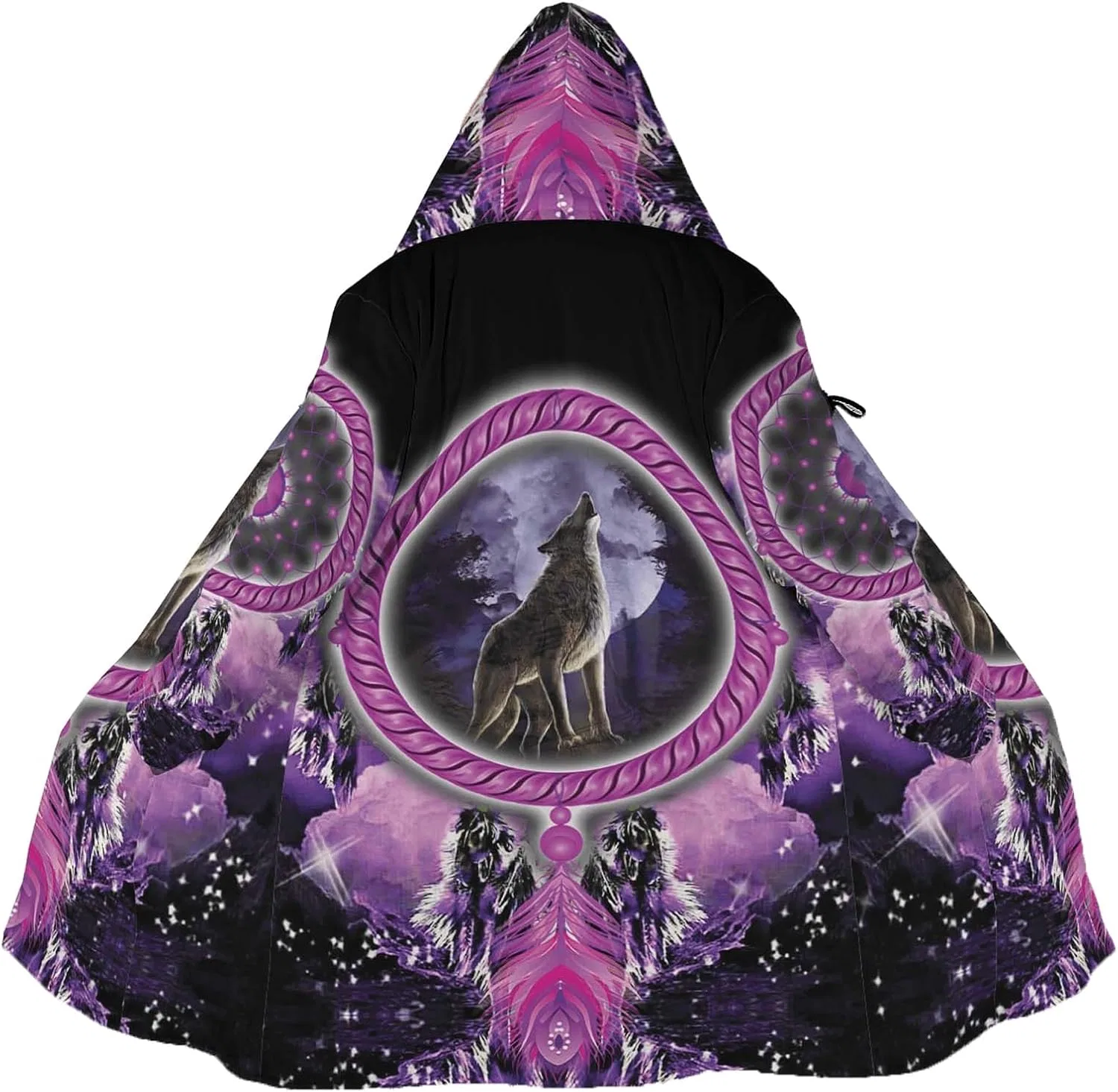 Куртка Wolf Jacket с 3D-принтом и капюшоном, мужская, теплая, плотная кашемировая куртка, зимняя парка средней длины, повседневная верхняя одежда с роговой пряжкой