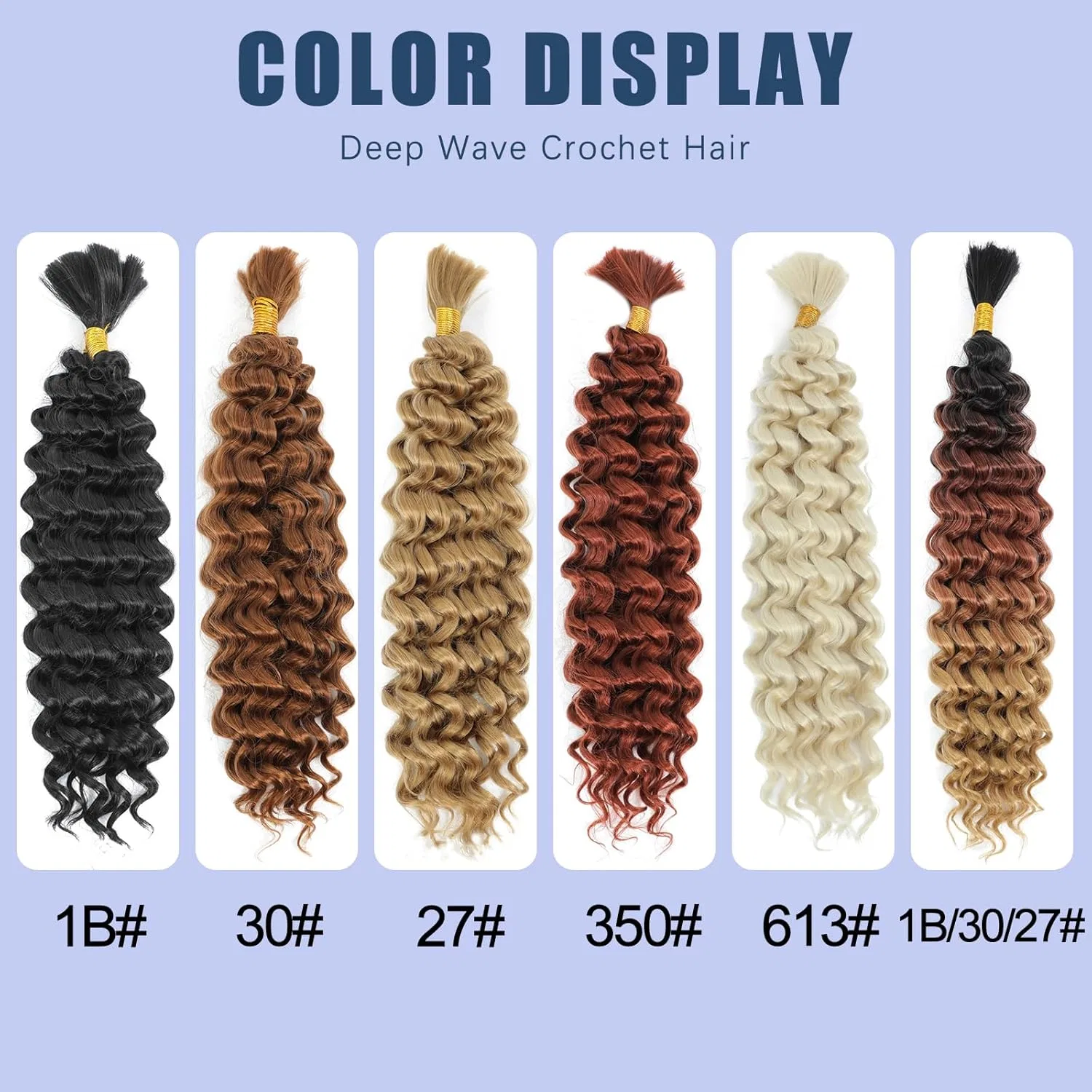 Комплект синтетических волос Deep Wave Bulk Hair 18 дюймов Bltyxt, 613 — фото 4