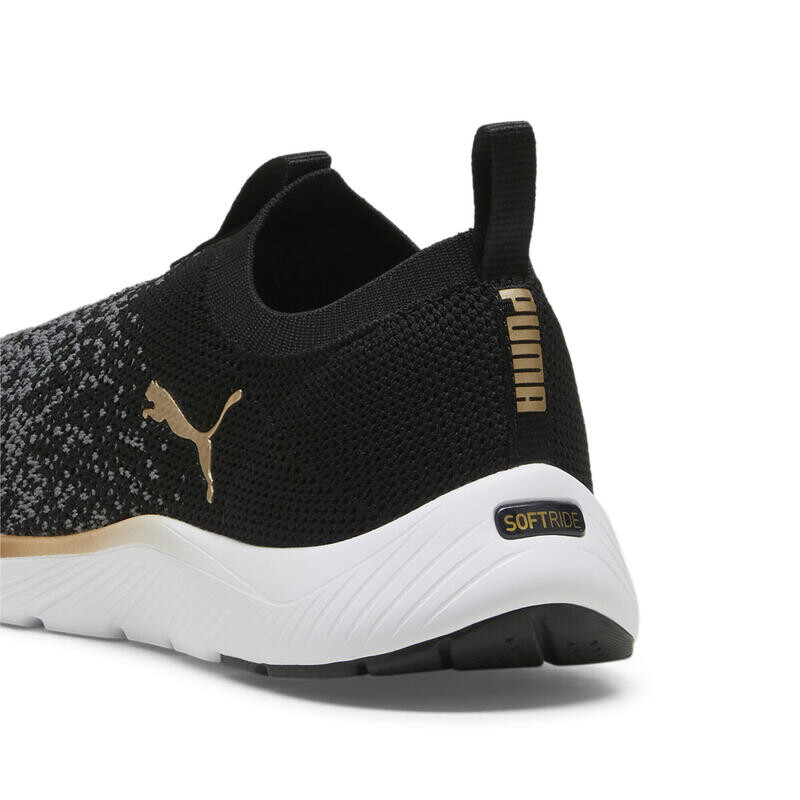 Кроссовки Softride Premier Slip-On Knit Women PUMA Black Gold Cool Dark Grey — фото 2