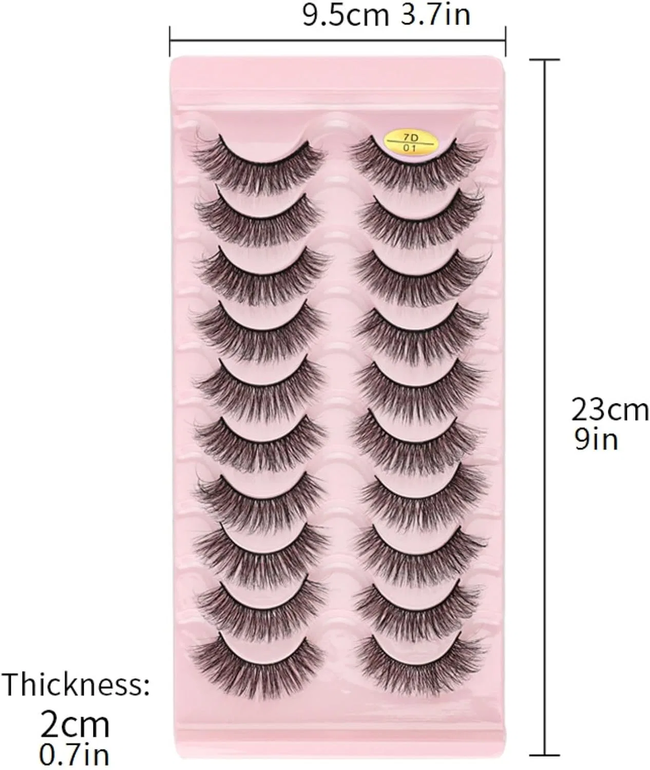 Накладные ресницы 7D Curl Thick Natural Reusable VALCLA 10 пар черные — фото 2