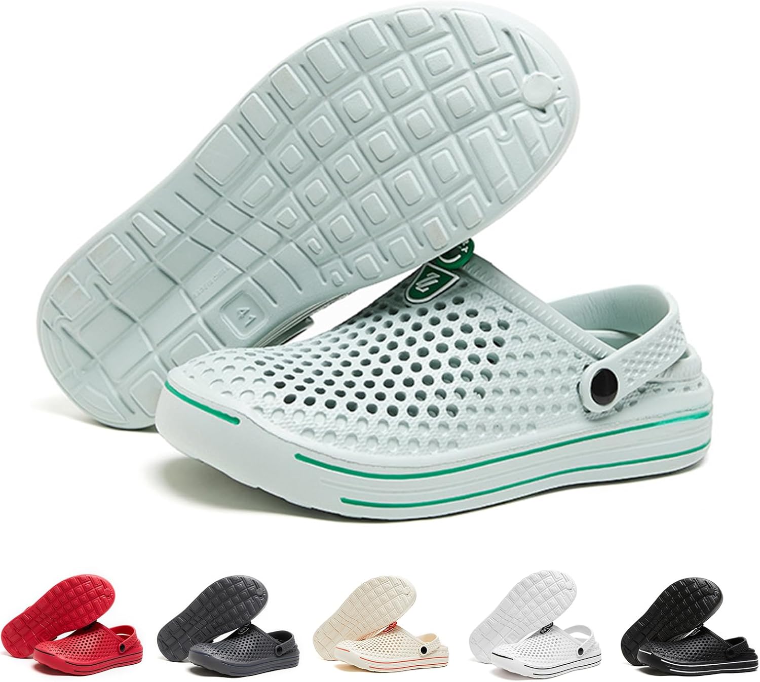 

Мужские модные сабо больших размеров, нескользящие сандалии с закрытым носком, ударопрочные прогулочные туфли с мягкой подошвой, дышащая обувь для сада и улицы, пляжные сандалии Gezolligheid, зеленый