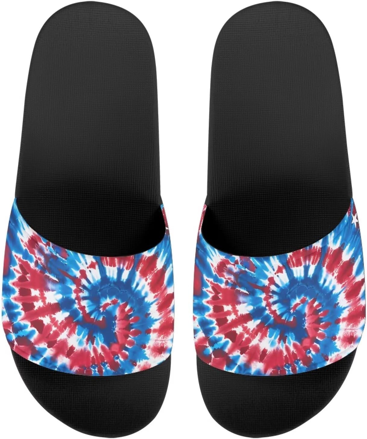 

Сандалии EVA с одной полосой, с рисунком подсолнухов, с мягкой подошвой, открытым носком, противоскользящие, на плоской подошве для женщин и мужчин Drnuikhe, Tie Dye American Flag Print