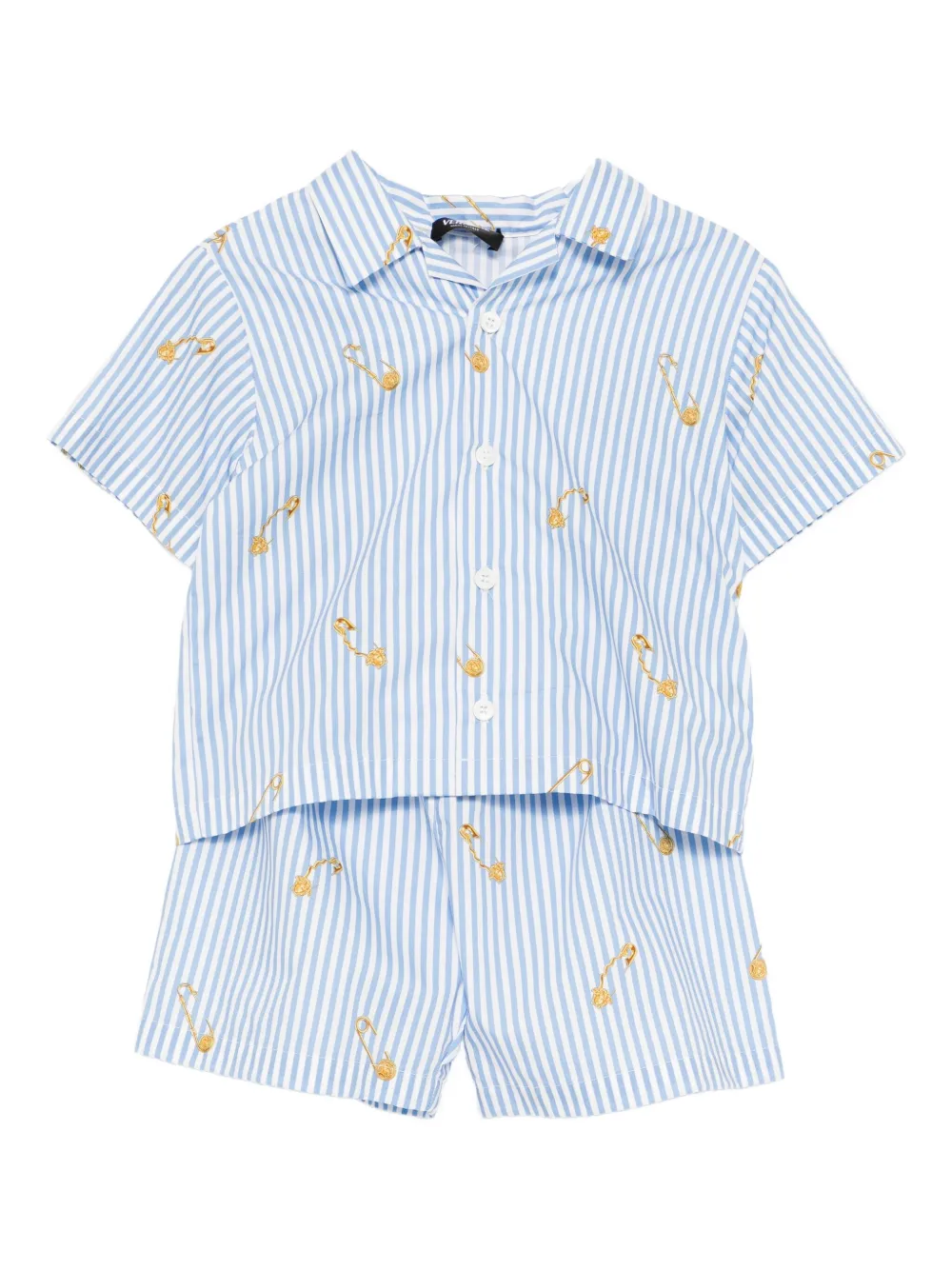 

Комплект из футболки и полосатых шортов Versace Kids, синий