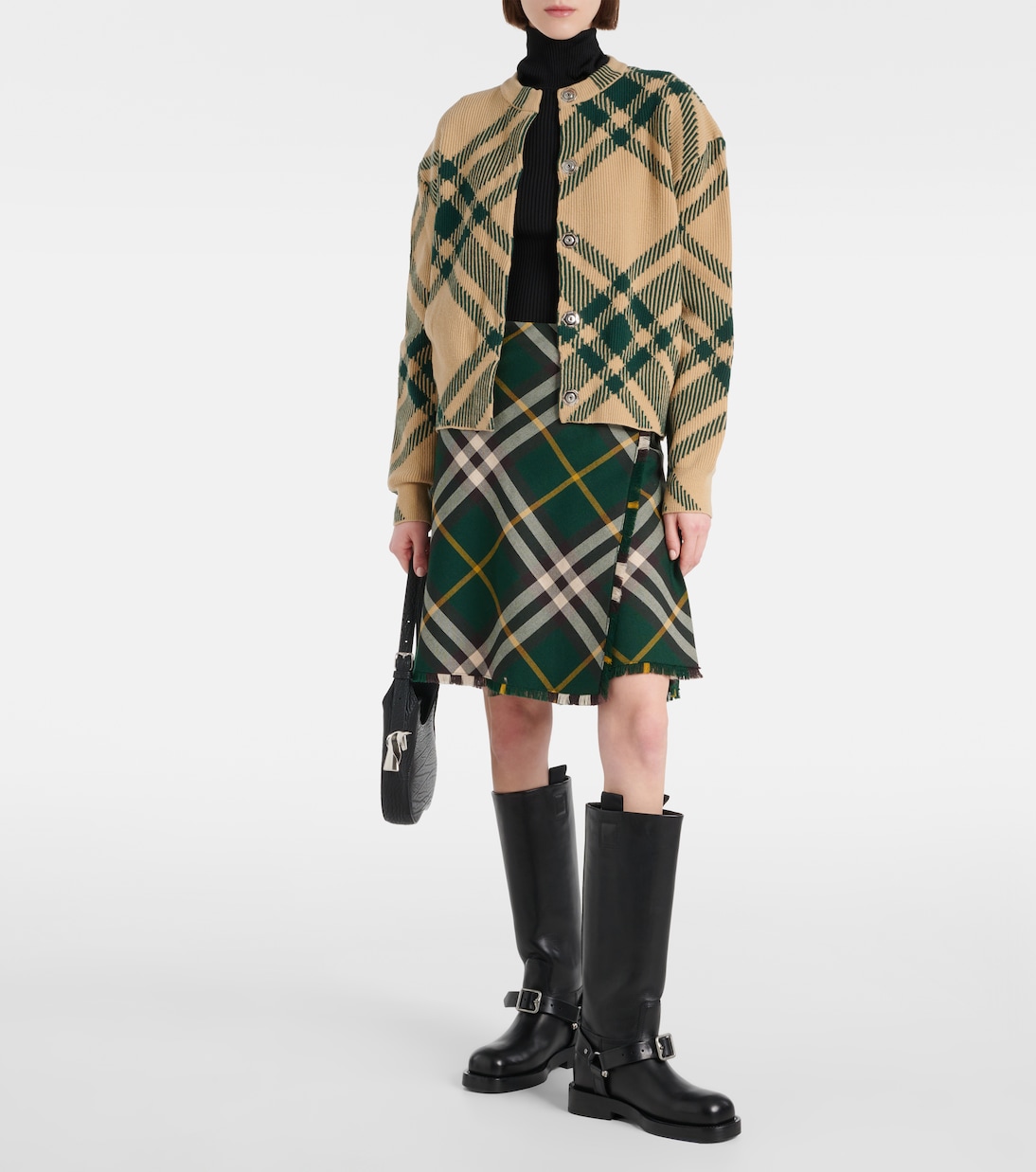 Кардиган Burberry Check из смесовой шерсти, Flap It Check, Бежевый — фото 2
