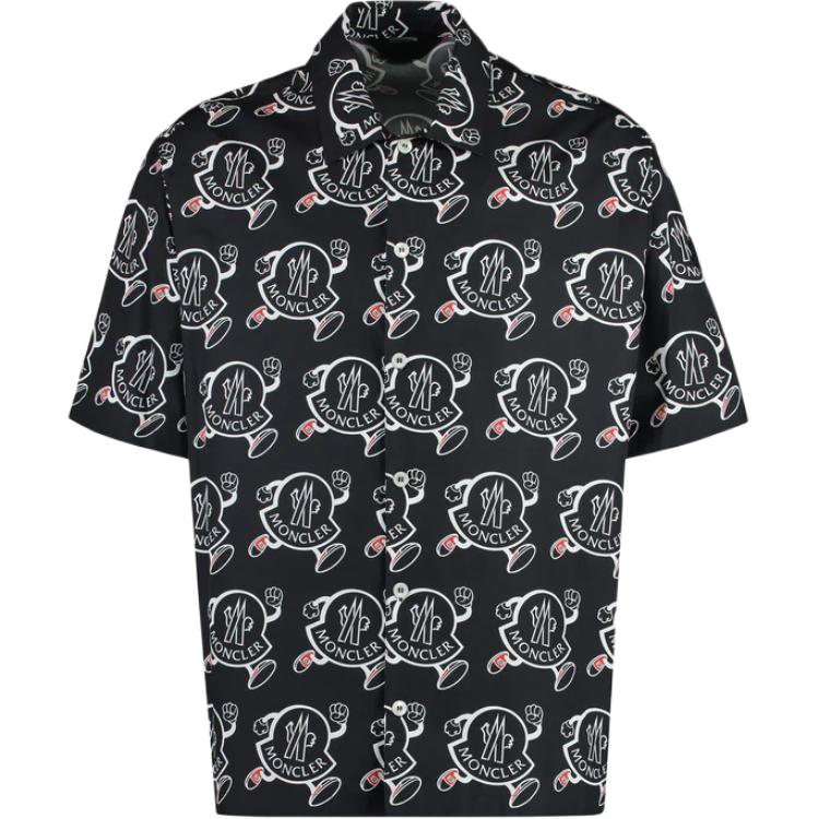 

Рубашка с коротким рукавом и воротником с логотипом Moncler, черный