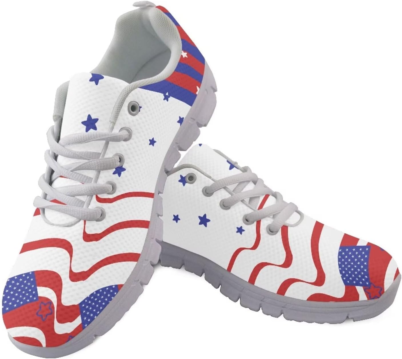 

Мужские кроссовки GIFTPUZZ с шнуровкой для занятий спортом, беговые, с высокой подошвой, дышащие, легкие, для тренажерного зала и тенниса, Star and Stripes