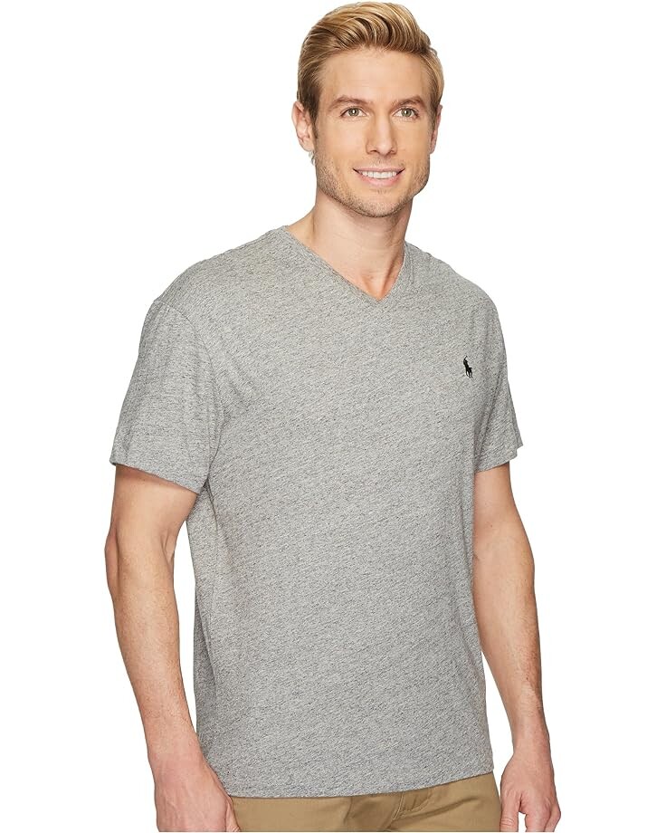 Футболка Polo Ralph Lauren Classic Fit V-Neck, цвет Dark Vintage Heather — фото 4