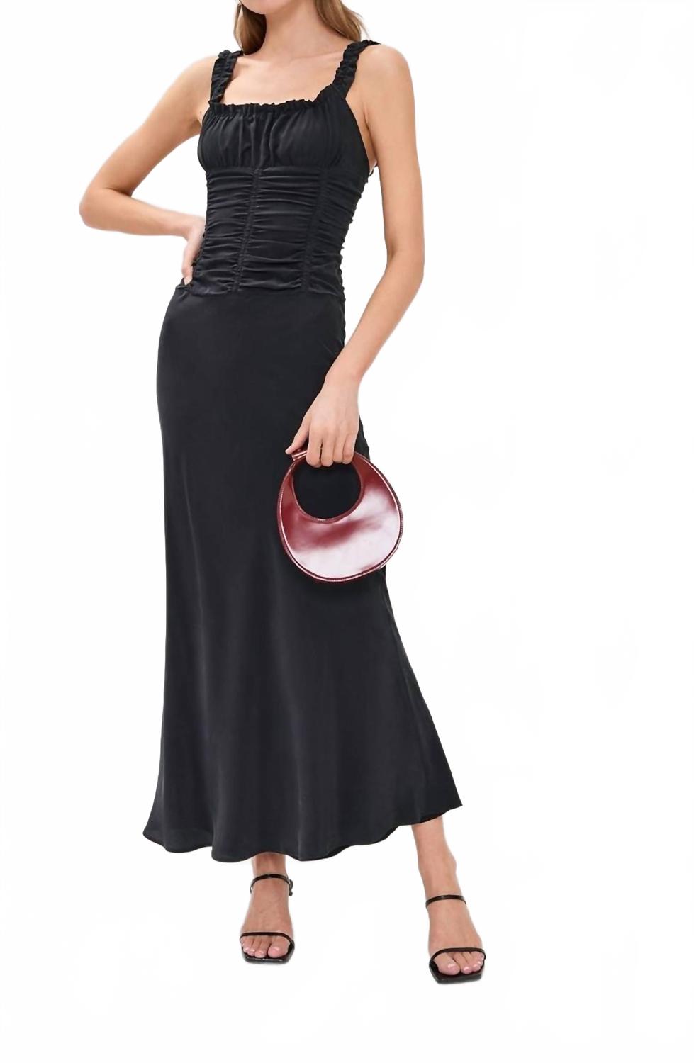 

Nic Silk Maxi Dress в черном цвете STAUD