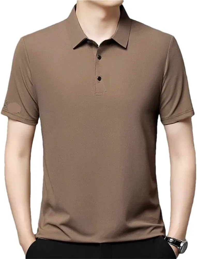 ПОЛО МУЖСКОЕ BREATHABLE SPLICING БЕЗ РУКАВОВ, БРЕНД GENERIC, ЦВЕТ BROWN