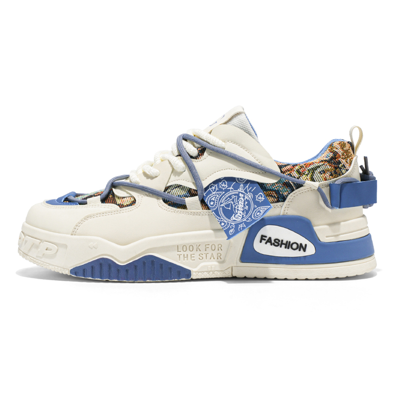 

Мужские скейтборд кроссовки Low top ZULISHI, бежевый/синий